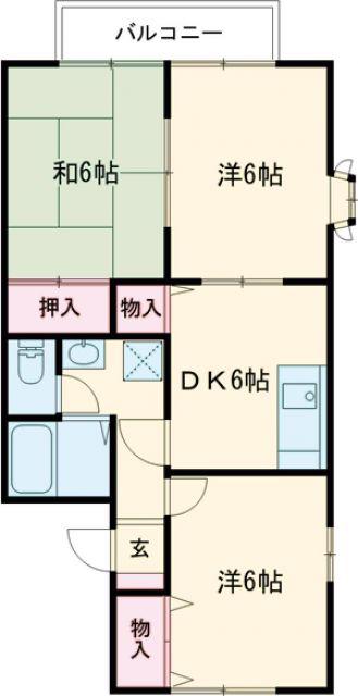 ロイヤルシャトー今泉A(3DK/1階)の間取り写真