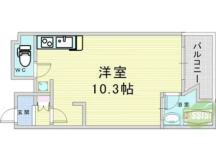 デュオ・グラン梅田東(ワンルーム/4階)の間取り写真