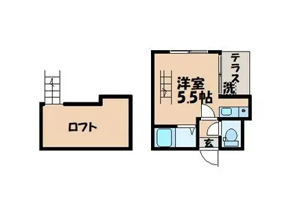 フレグランス文教II(ワンルーム/1階)の間取り写真