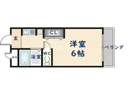 ベルハイム小阪(ワンルーム/4階)の間取り写真