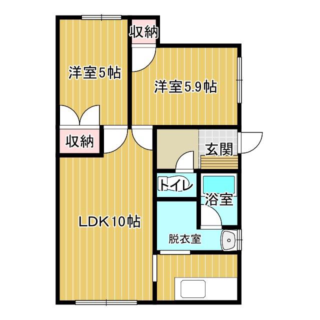 レスト石黒(2LDK/2階)の間取り写真