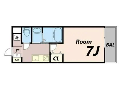 AILE南塚口V(1K/3階)の間取り写真