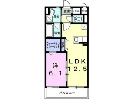 ヴィラ フェリシア(1LDK/3階)の間取り写真