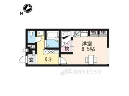 レオパレス湖城が丘(1K/1階)の間取り写真