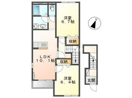 ブルー・ブラン(2LDK/1階)の間取り写真