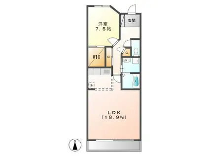 ソーラスフロント富船(1LDK/8階)の間取り写真