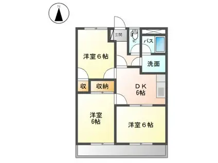 マンション西之川(3DK/3階)の間取り写真