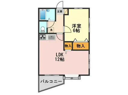 スターリング江戸川(1LDK/1階)の間取り写真