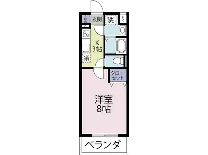 オーシャンブルー(1K/3階)の間取り写真