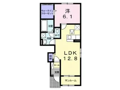ライフランド(1LDK/1階)の間取り写真