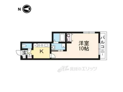 アドバンス京都北大路レフィナード(1K/2階)の間取り写真