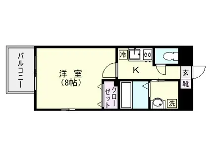 Aクロス加治屋(1K/8階)の間取り写真
