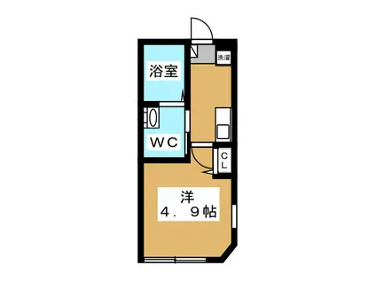 メゾン・ド・ジョワ西谷(1K/1階)の間取り写真