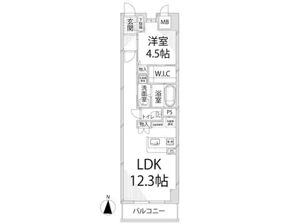 キャッスルコート土山(1LDK/6階)の間取り写真