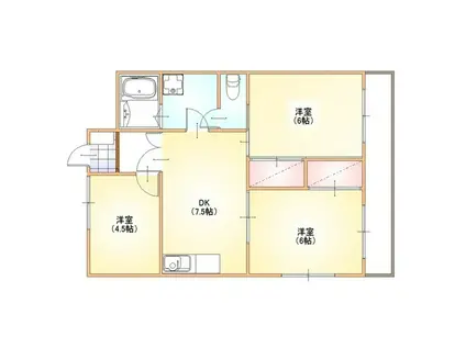 グリーンハイツたちばな(3DK/3階)の間取り写真