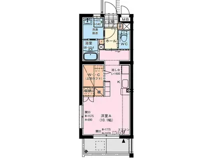 エリオン権現(ワンルーム/4階)の間取り写真