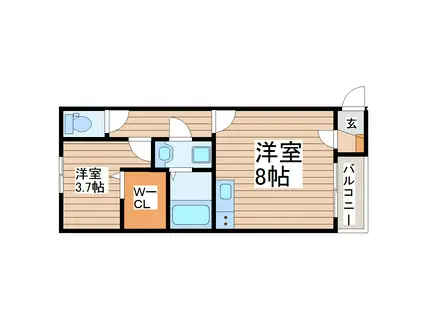 FOREAL長町グランデ(1LDK/3階)の間取り写真