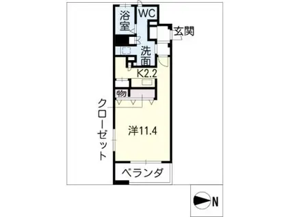 N.S ZEAL大曽根(1K/13階)の間取り写真