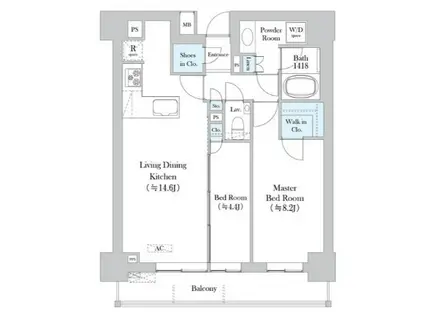 ディアナコート池田山公園(2LDK/3階)の間取り写真