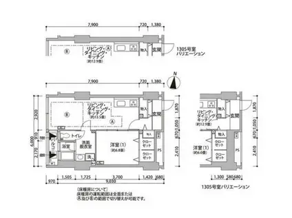 東雲キャナルコートCODAN12号棟(1LDK/13階)の間取り写真