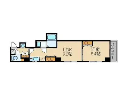 VIALE亀戸(1LDK/8階)の間取り写真