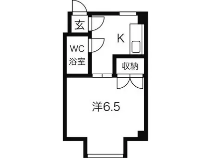 ローヤルハイツ712A棟(1DK/3階)の間取り写真