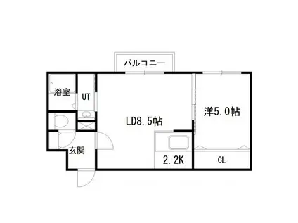 MAISON DE FLEUR(1LDK/2階)の間取り写真
