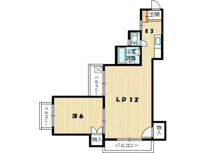 シャトレ宮田(1LDK/2階)の間取り写真