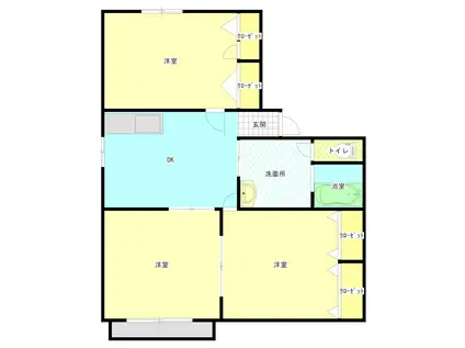 グランシャリオC棟(3DK/2階)の間取り写真