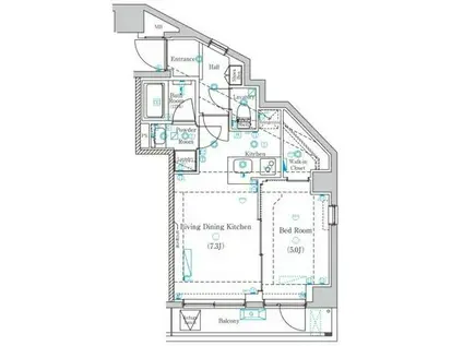 DIPS大山幸町(1LDK/4階)の間取り写真