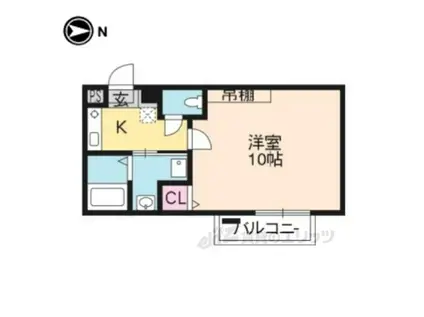 アークリード大津(1K/4階)の間取り写真