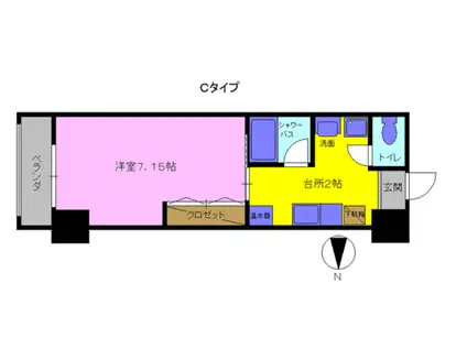 明日香大分駅南(1K/10階)の間取り写真