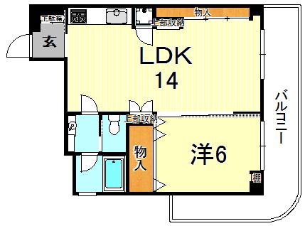 芦屋アーバンライフ(1LDK/2階)の間取り写真