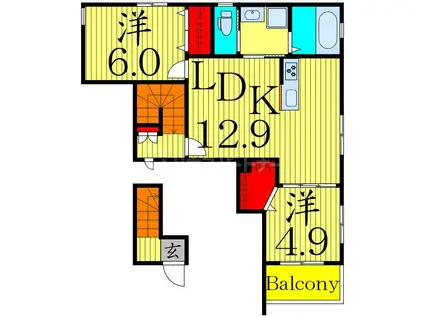 カーサグランディスタ(2LDK/2階)の間取り写真