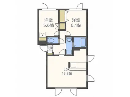 パークビレッジ(2LDK/1階)の間取り写真