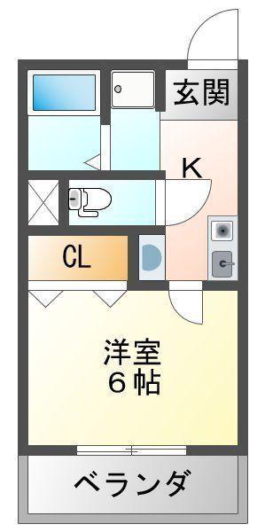 MY尼崎(1K/1階)の間取り写真