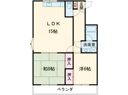 ウエストヴィレッジ(2LDK/2階)の間取り写真