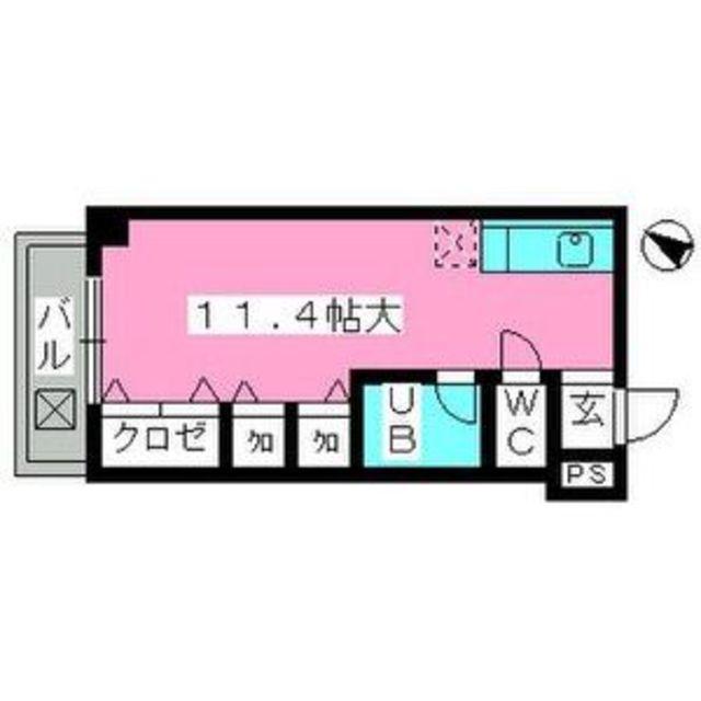 インペリアルヒルズ高宮(ワンルーム/3階)の間取り写真