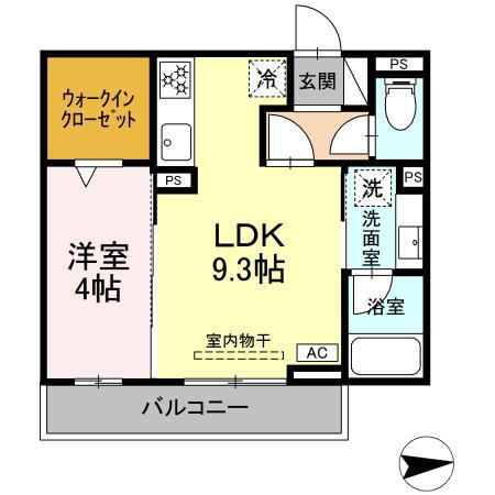 LEONE RESIDENCE(1LDK/2階)の間取り写真