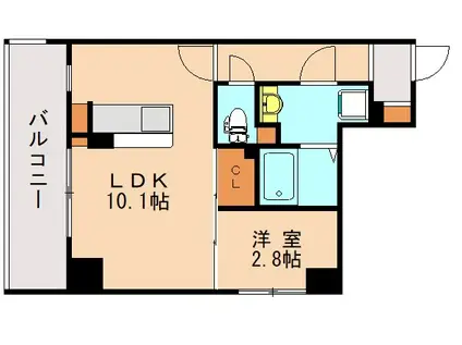 NUDGEONE.香椎駅前(1LDK/3階)の間取り写真