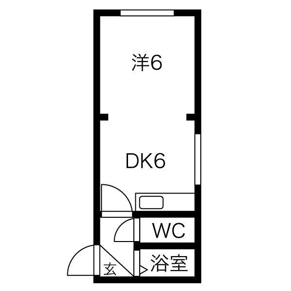 シティハイツ南6条(1DK/4階)の間取り写真
