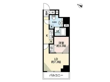 プレール・ドゥーク板橋本町II(1LDK/7階)の間取り写真