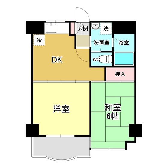 マキシムアイケー6(2DK/1階)の間取り写真