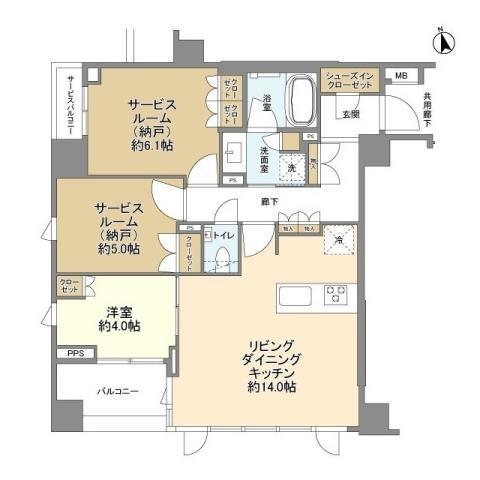 ピアース日吉(1SLDK/2階)の間取り写真