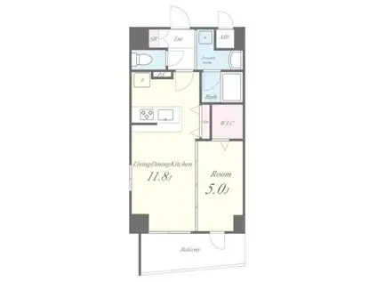 テ レジャンデール護国寺ウエスト(1LDK/2階)の間取り写真