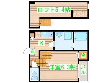 グラード穀町(1K/1階)の間取り写真