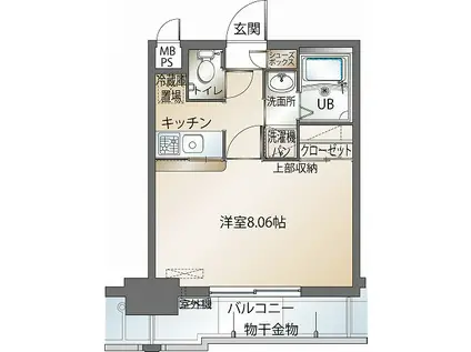 エンクレスト博多駅前II(1K/7階)の間取り写真