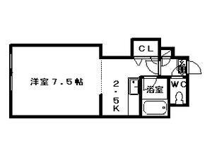 ジュオ山鼻(1K/3階)の間取り写真