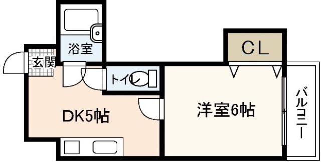 ウィンディア五日市 A(1DK/7階)の間取り写真