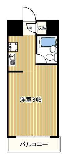 ヴィップハイツ(ワンルーム/5階)の間取り写真